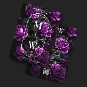 Gothic Wedding Monogram Skull Lila Rose Einladung