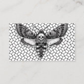 Gothic Wedding | Moth & Lace Black & White Platzkarte (Rückseite)