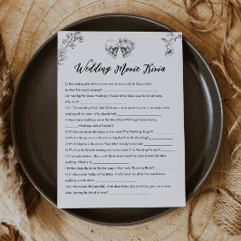Gothic Wedding Movie Trivia Brautparty Game Einladung