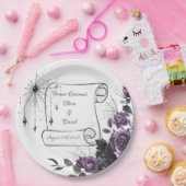 Gothic Wedding Paper Plates Floral Dark Romance Pappteller (Party)