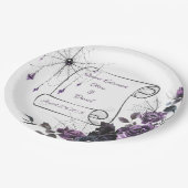 Gothic Wedding Paper Plates Floral Dark Romance Pappteller (Schrägansicht)
