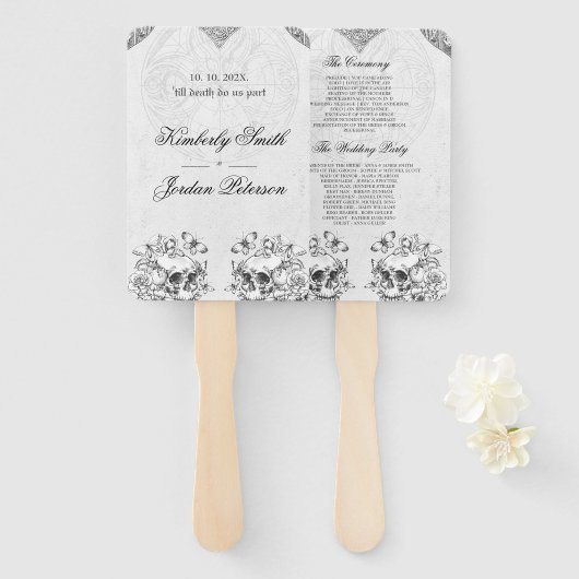 Gothic Wedding Program Fächer (Vorne und Hinten)