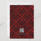 Gothic Wedding QR Code für Schwarz und Rot Einladung (Rückseite)