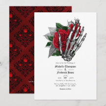 Gothic Wedding QR Code für Schwarz und Rot