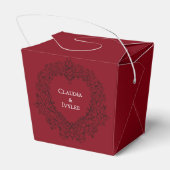 Gothic Wedding Red Black Heart Wirbel Geschenkschachtel (Rückseite)