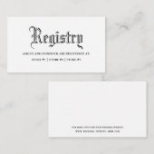 Gothic Wedding Registry Begleitkarte (Vorne/Hinten)