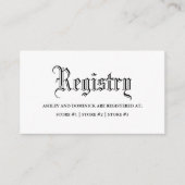 Gothic Wedding Registry Begleitkarte (Vorderseite)