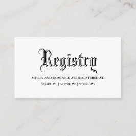 Gothic Wedding Registry Begleitkarte