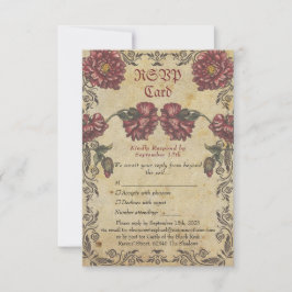 Gothic Wedding RSVP Card | Vintag Karte