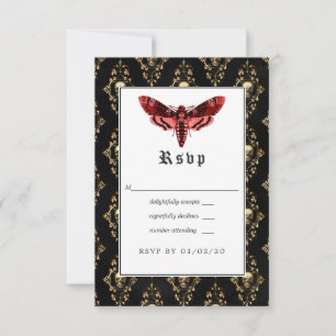 Gothic Wedding RSVP Karte