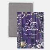 Gothic Wedding Rustic Lila Wood Danke Magnet (Vorderseite/Rückseite)