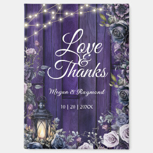 Gothic Wedding Rustic Lila Wood Danke Magnet
