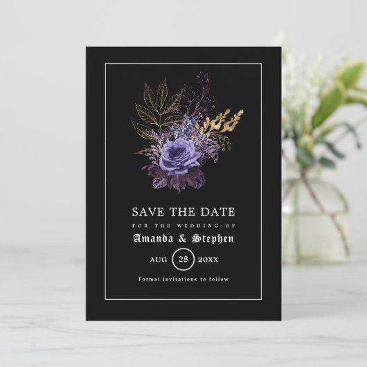 Gothic Wedding Save the Date (Stehend Vorderseite)