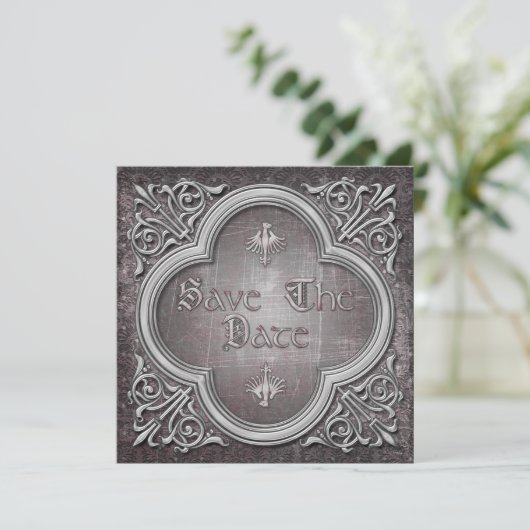 Gothic Wedding Save the Date Einladung (Stehend Vorderseite)