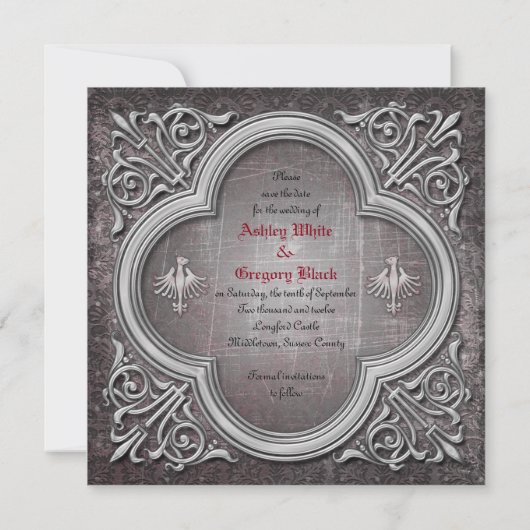 Gothic Wedding Save the Date Einladung (Rückseite)