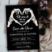 Gothic Wedding Save the Date Halloween Black Skull