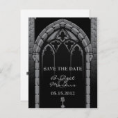 Gothic Wedding Save the Date Postcard Ankündigungspostkarte (Vorne/Hinten)