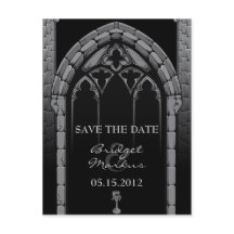 Gothic Wedding Save the Date Postcard