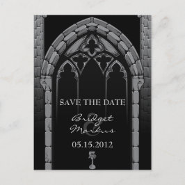 Gothic Wedding Save the Date Postcard Ankündigungspostkarte