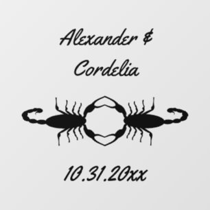 Gothic Wedding Scorpions Custom Fensteraufkleber