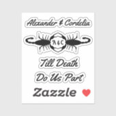 Gothic Wedding Scorpions Custom Mit Monogramm Aufkleber (Blatt)