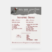 Gothic Wedding Signature Drinks Drinks Bar signier Acrylschild (Vorderseite)
