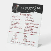 Gothic Wedding Signature Drinks Freie Bar-Signatur Sockelschild (Vorderseite)