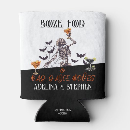 Gothic Wedding Skeleton Booze Food Bad Dance Moves Dosenkühler (Rückseite)