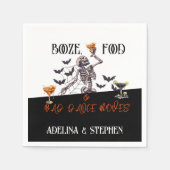 Gothic Wedding Skeleton Booze Food Bad Dance Moves Serviette (Vorderseite)