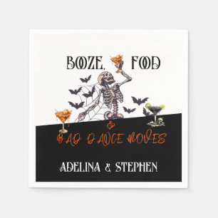 Gothic Wedding Skeleton Booze Food Bad Dance Moves Serviette