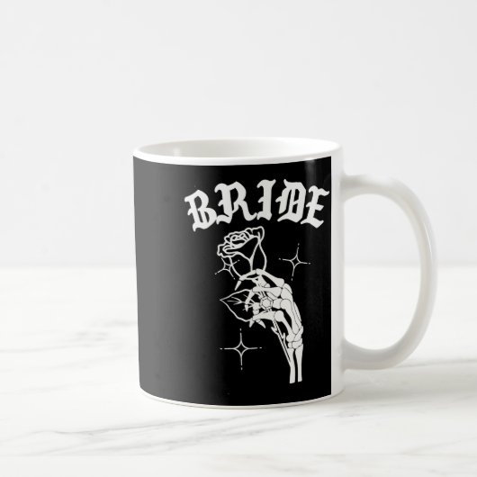 Gothic Wedding Skeleton Bride Spooky Halloween Jus Kaffeetasse (Rechts)
