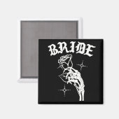 Gothic Wedding Skeleton Bride Spooky Halloween Jus Magnet (Vorderseite/Rückseite)