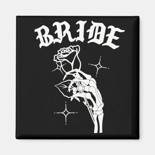 Gothic Wedding Skeleton Bride Spooky Halloween Jus Magnet (Vorne)