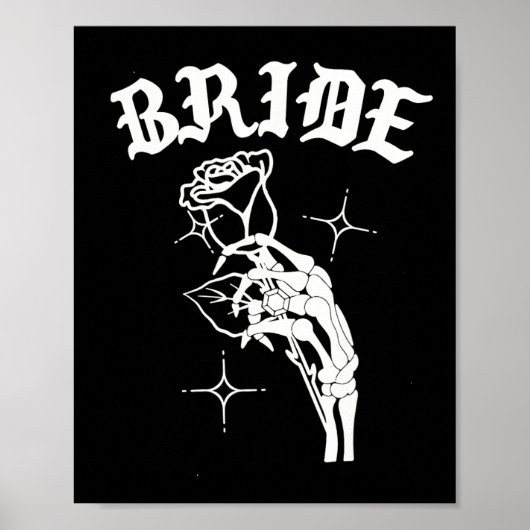 Gothic Wedding Skeleton Bride Spooky Halloween Jus Poster (Vorne)