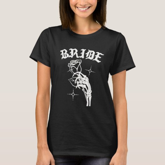 Gothic Wedding Skeleton Bride Spooky Halloween Jus T-Shirt (Vorderseite)