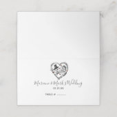 Gothic Wedding Skeleton Couples Illustration Platzkarte (Außenseite Aufgefaltet)