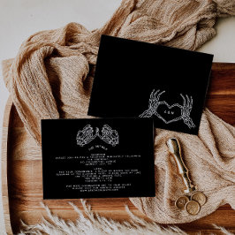 Gothic Wedding Skeleton Hand Hochzeitdetails Begleitkarte