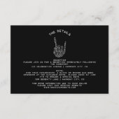 Gothic Wedding Skeleton Hand Hochzeitdetails Begleitkarte (Vorderseite)