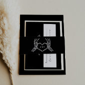 Gothic Wedding Skeleton Hände Hochzeitseinladung Einladungsbanderole