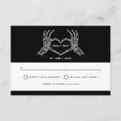 Gothic Wedding Skeleton Hands Hochzeitsstift QR Co Begleitkarte (Vorderseite)
