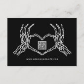 Gothic Wedding Skeleton Hands Hochzeitsstift QR Co Begleitkarte (Rückseite)