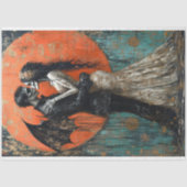 Gothic Wedding Skeleton Mermaid Skull Decoupage Seidenpapier (Vorderseite)