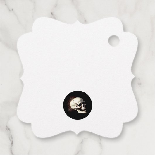 Gothic Wedding Skeletts Geschenkanhänger (Rückseite)