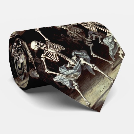 Gothic Wedding Skeletts Krawatte (Gerollt)