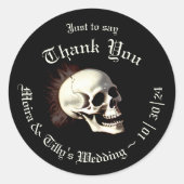 Gothic Wedding Skeletts Runder Aufkleber (Vorderseite)