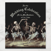 Gothic Wedding Skeletts Weinetikett (Einzelnes Label)