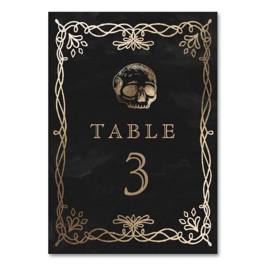 Gothic Wedding Skull Tischnummer (Rückseite)