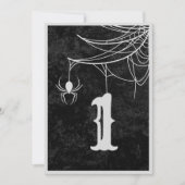 Gothic Wedding Spider Web Halloween Tischnummer (Vorderseite)