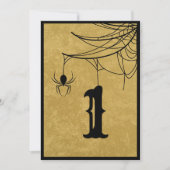 Gothic Wedding Spider Web Halloween Tischnummer (Vorderseite)