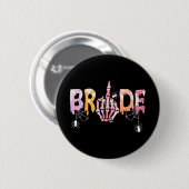 Gothic Wedding Spooky Halloween Skeleton Bride Jus Button (Vorne & Hinten)